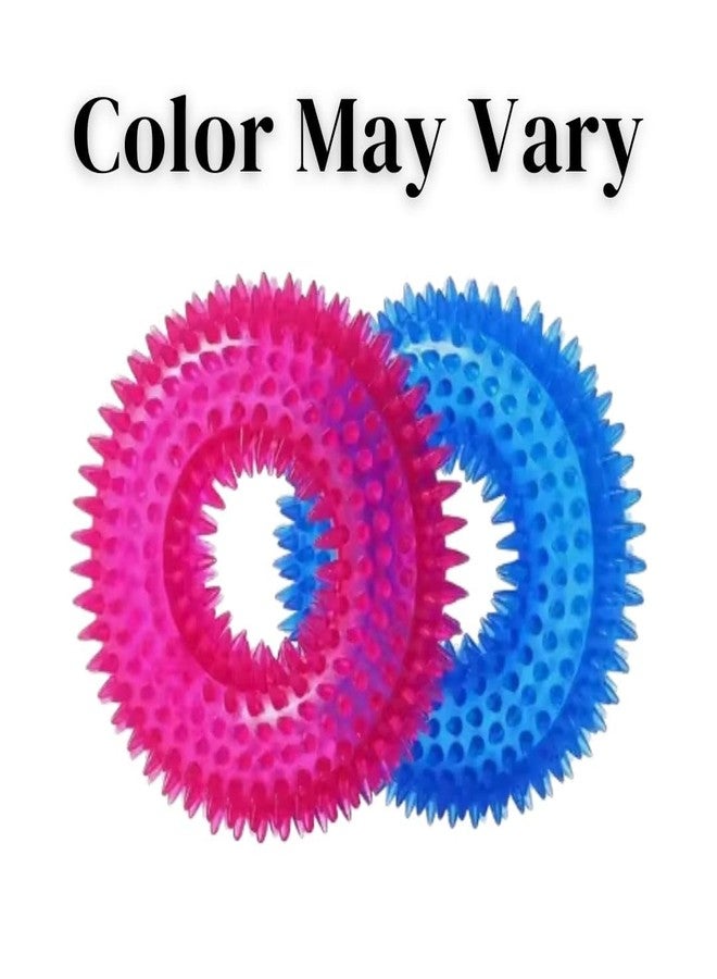 PET FUN LED Spike Ring Toy for Dogs & Puppies | Chew Toy with Squeaky Sound | Durable Light-Up Interactive Play (Blue) - Image 5